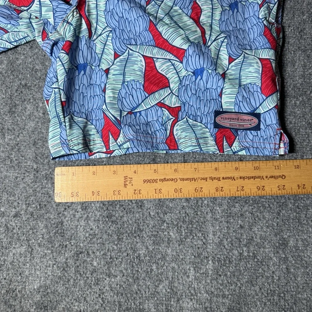 Vineyard Vines Blue‎ Teal Tropical Floral Print Swim Trunks Board Shorts Men S
